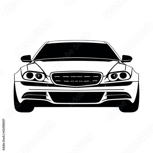 Car vector icon isolated front view logo