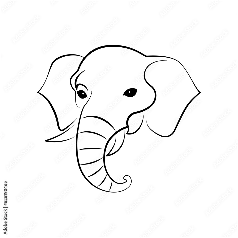 Elephant line art logo icon design. Simple modern minimalist animal logo icon illustration vector. Elephant line art logo icon design. Simple modern minimalist animal logo icon illustration vector.