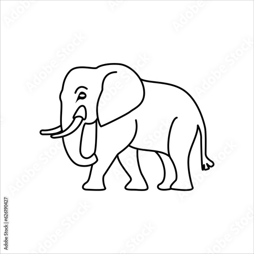 Elephant line art logo icon design. Simple modern minimalist animal logo icon illustration vector. © mandhasetya