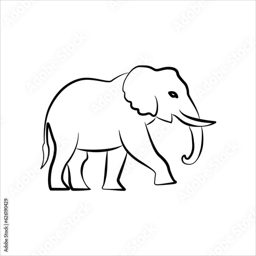 Elephant line art logo icon design. Simple modern minimalist animal logo icon illustration vector. © mandhasetya