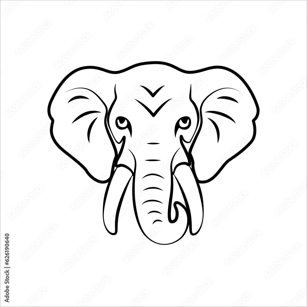 Elephant line art logo icon design. Simple modern minimalist animal logo icon illustration vector. Elephant line art logo icon design. Simple modern minimalist animal logo icon illustration vector.
