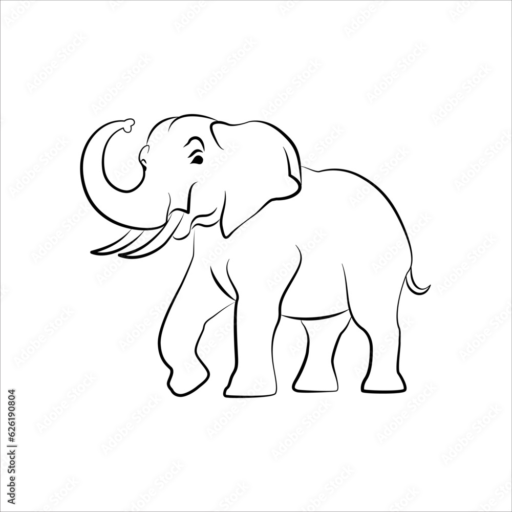 Elephant line art logo icon design. Simple modern minimalist animal logo icon illustration vector. Elephant line art logo icon design. Simple modern minimalist animal logo icon illustration vector.