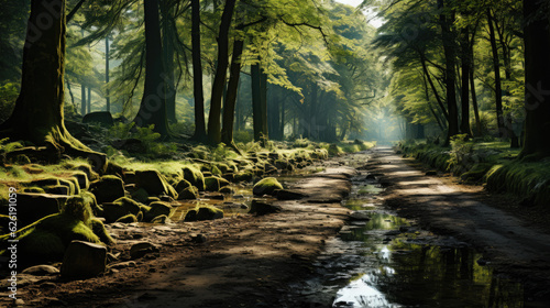 Forest under sweet sunlight