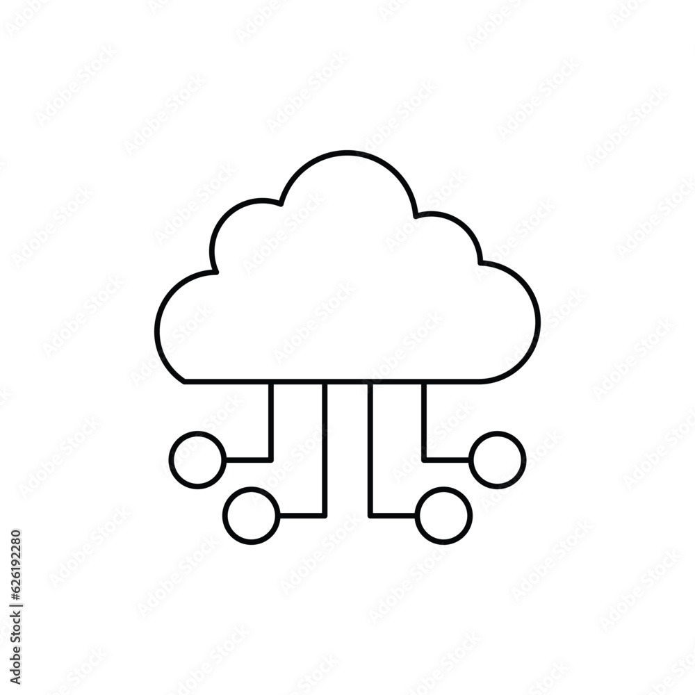 cloud computing icon. outline icon cloud computing icon. outline icon
