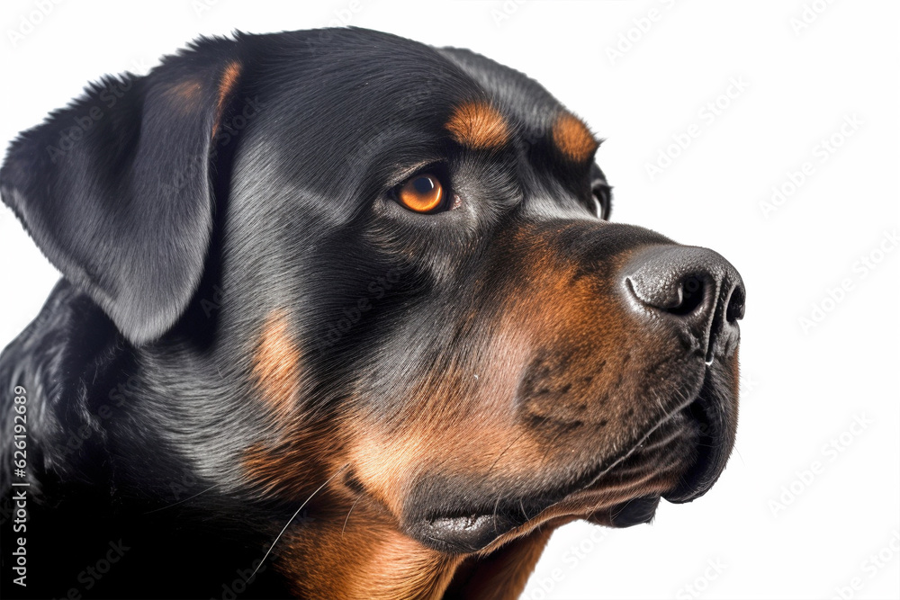 Obraz premium Portrait of Rottweiler dog on white background