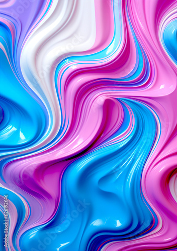 Asbract psychedelia background with waves and swirls of pastel trend color. Generated ai. photo