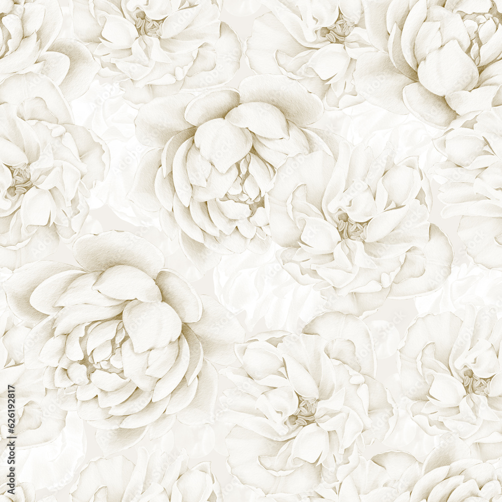 Seamless watercolor pattern with delicate white and beige flowers. Floral pattern for fabric, textile, wrapping, card, greeting, invitation, gift Seamless watercolor pattern with delicate white and beige flowers. Floral pattern for fabric, textile, wrapping, card, greeting, invitation, gift