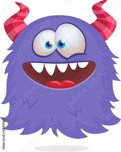 Funny cartoon flying monster. Halloween vector illustration. Great for package or party decoration