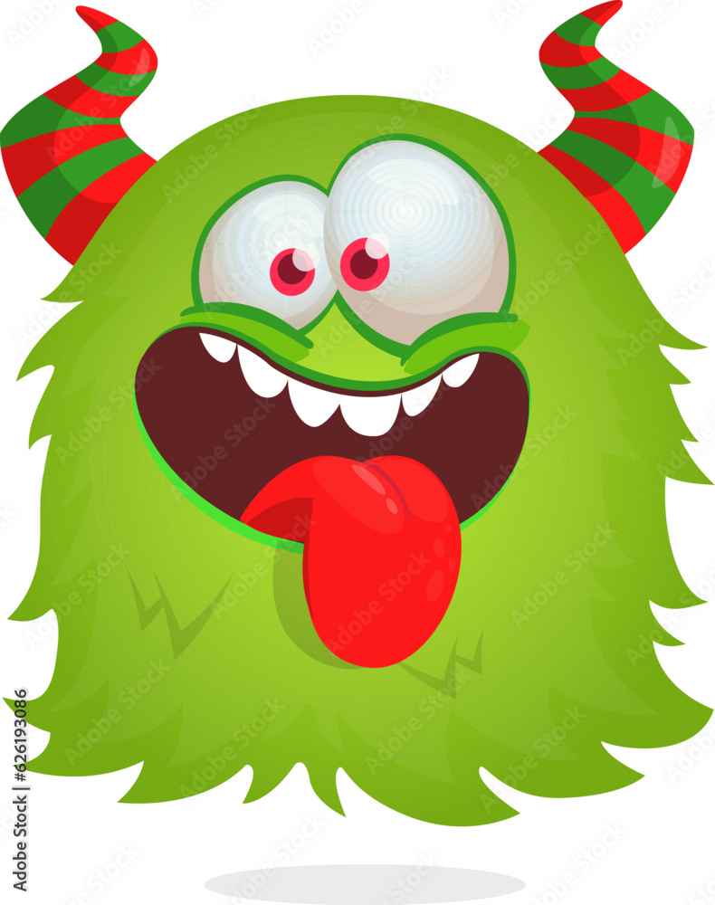 Fototapeta premium Funny cartoon flying monster. Halloween vector illustration. Great for package or party decoration