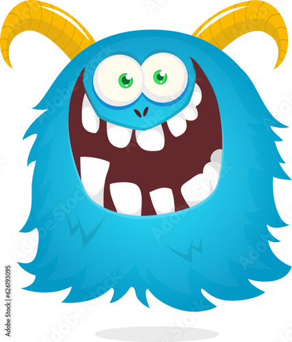 Funny cartoon flying monster. Halloween vector illustration. Great for package or party decoration