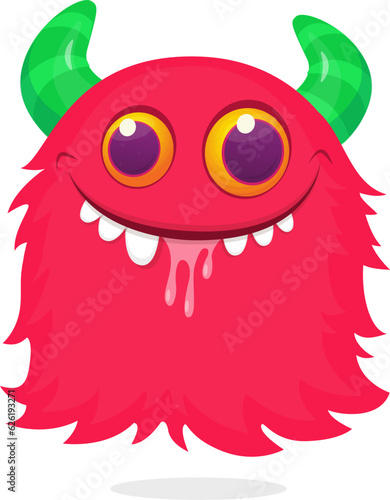 Funny cartoon flying monster. Halloween vector illustration. Great for package or party decoration