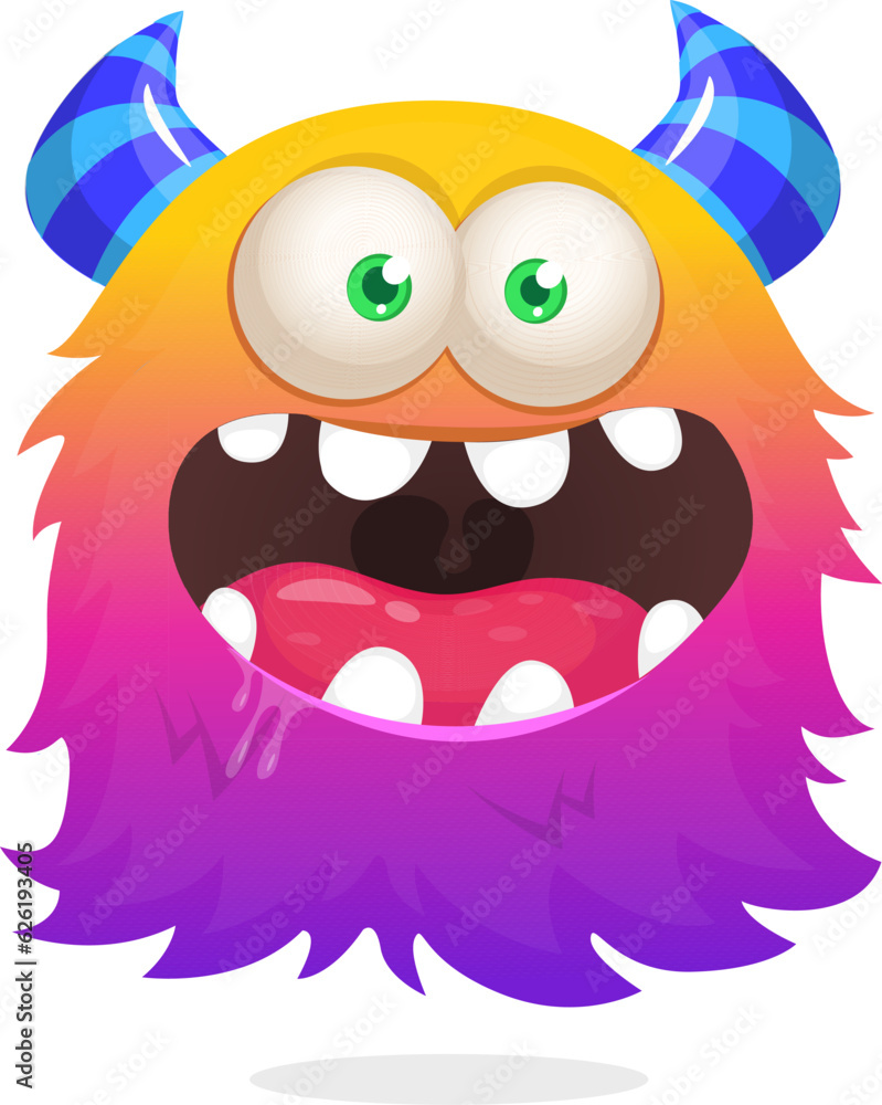 Funny cartoon flying monster isolated on white Funny cartoon flying monster isolated on white