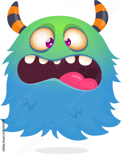 Funny cartoon flying monster. Halloween vector illustration. Great for package or party decoration