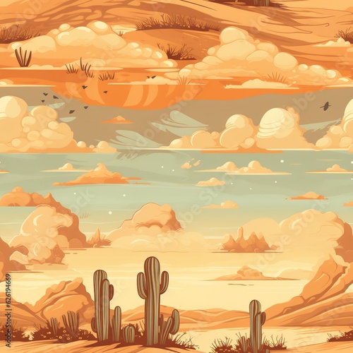 seamless pattern landscape in the desert