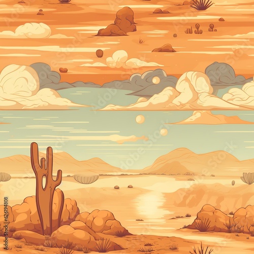 seamless pattern landscape in the desert