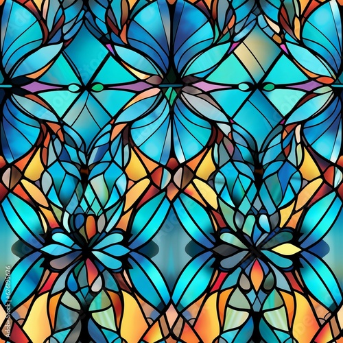 seamless pattern stained glass window