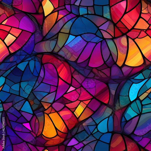 seamless pattern stained glass window © Tom