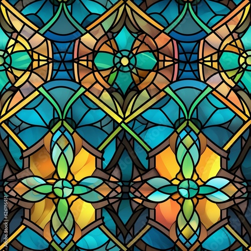 seamless pattern stained glass window