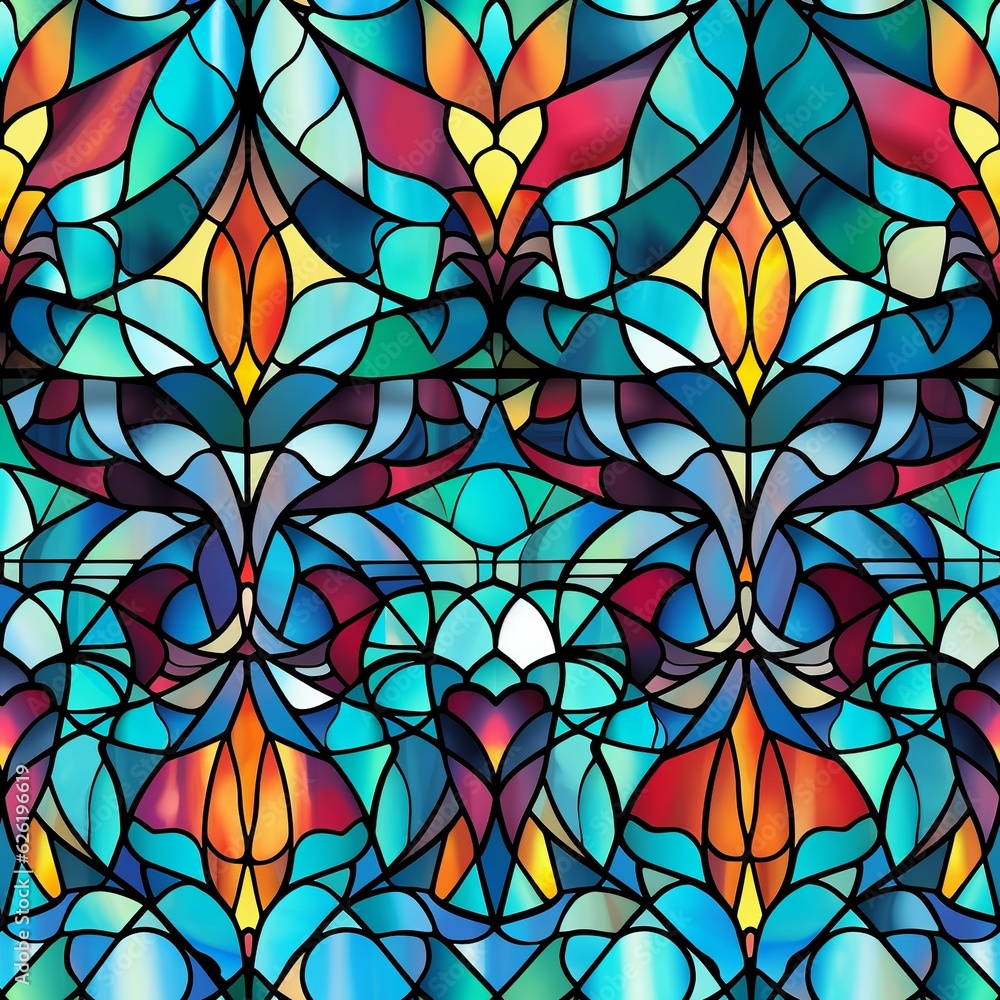 seamless pattern stained glass window