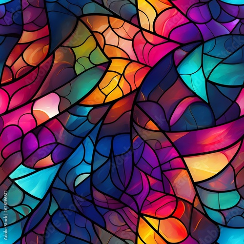 Seamless pattern, colorful, beautiful shapes © Tom