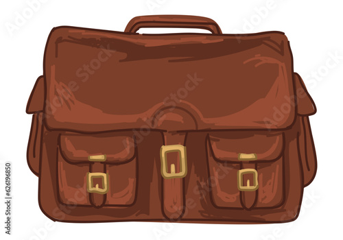 Leather bag or baggage for traveling, safari style