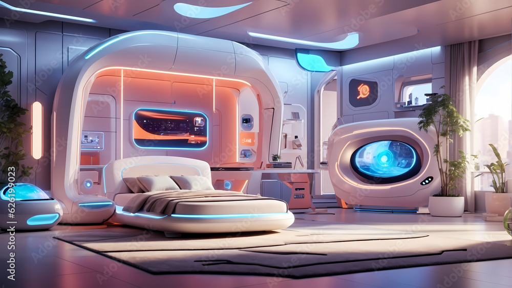 Fototapeta premium Futuristic Smart Home Interiors