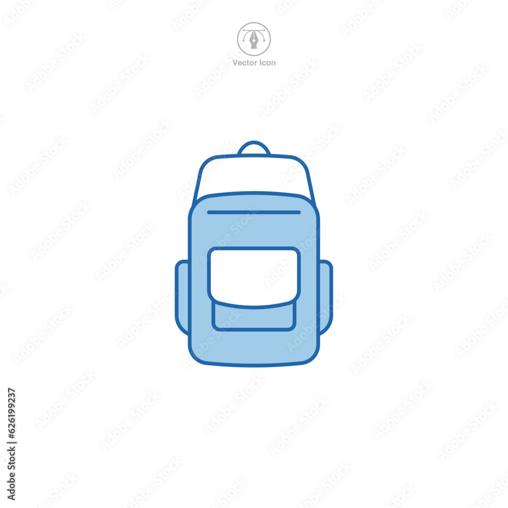 Backpack icon symbol vector illustration isolated on white background Backpack icon symbol vector illustration isolated on white background