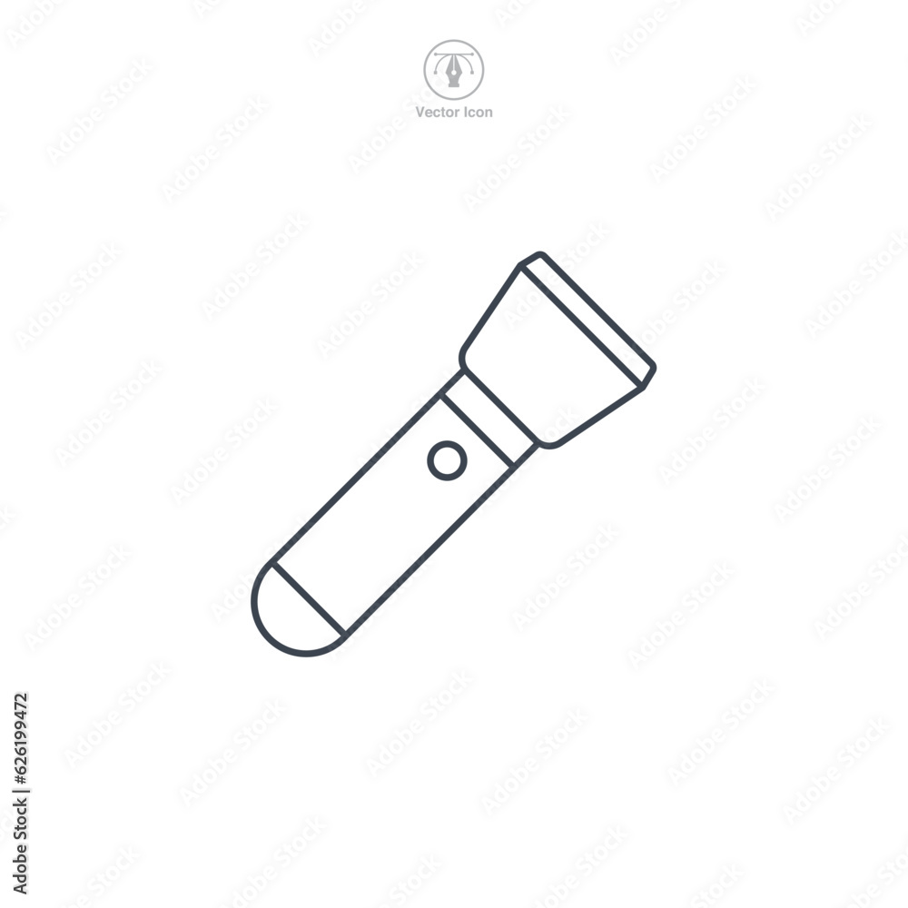 Torch Flashlight icon symbol vector illustration isolated on white background Torch Flashlight icon symbol vector illustration isolated on white background