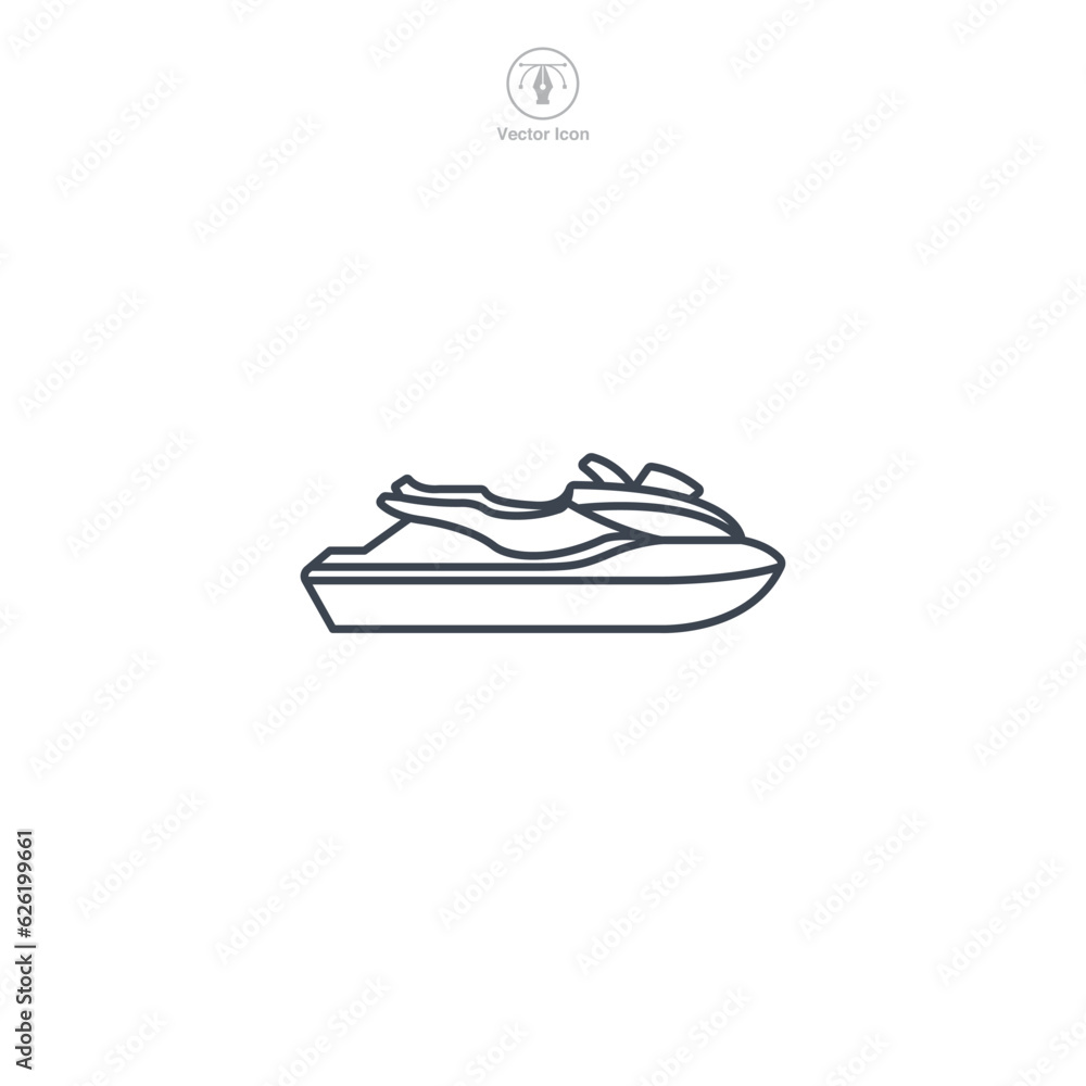 Jet Ski icon symbol vector illustration isolated on white background Jet Ski icon symbol vector illustration isolated on white background