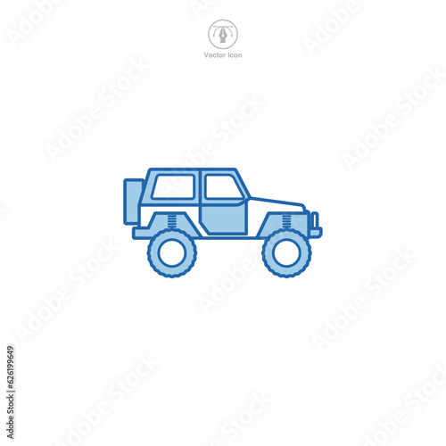 Jeep Off-road icon symbol vector illustration isolated on white background
