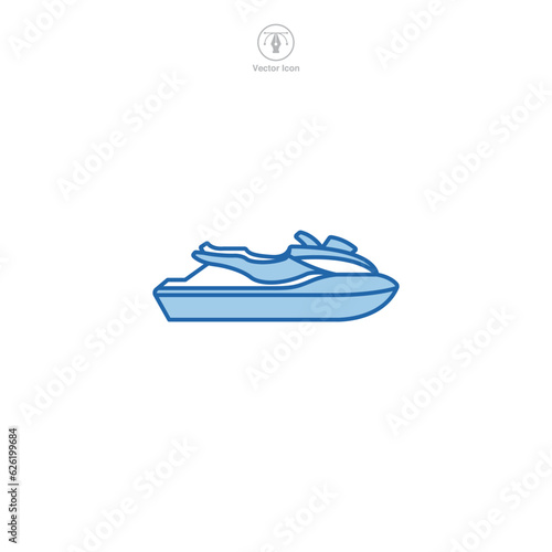 Jet Ski icon symbol vector illustration isolated on white background