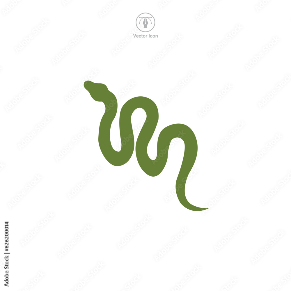Obraz premium Snake icon symbol vector illustration isolated on white background