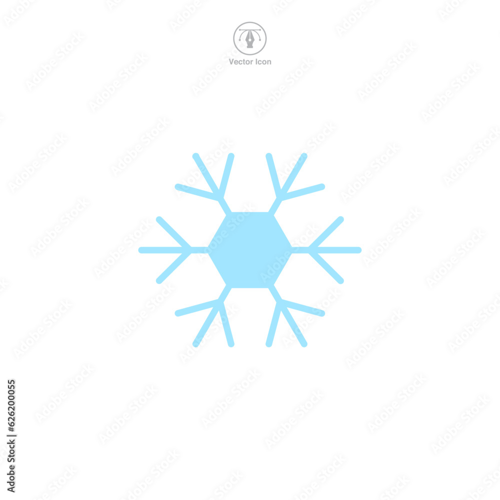 Snowflake icon symbol vector illustration isolated on white background Snowflake icon symbol vector illustration isolated on white background