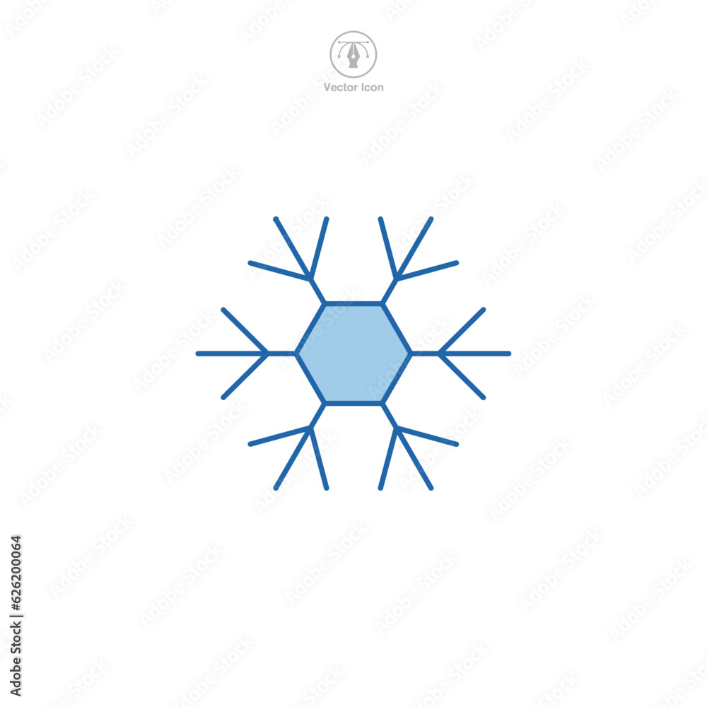 Snowflake icon symbol vector illustration isolated on white background Snowflake icon symbol vector illustration isolated on white background