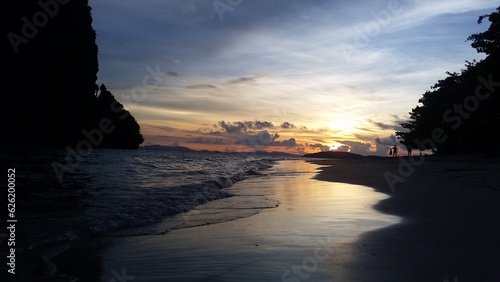 Sunset on the beach of Thailand