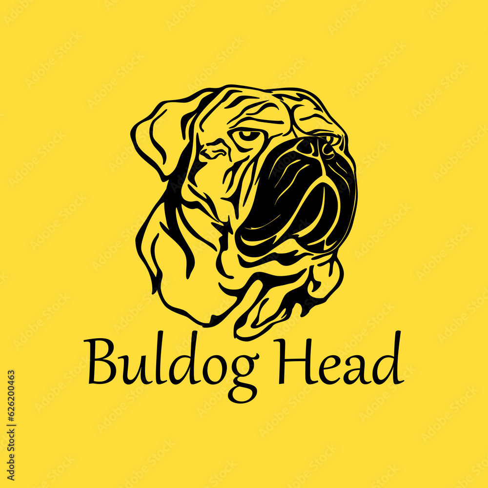 Bulldog head logo design vector art