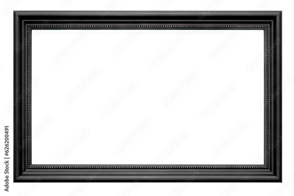 Abstract art empty black modern wooden frame on blank white background isolated. Classic vintage design Abstract art empty black modern wooden frame on blank white background isolated. Classic vintage design