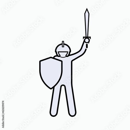 Knight Icon. Warrior Symbol - Vector. 