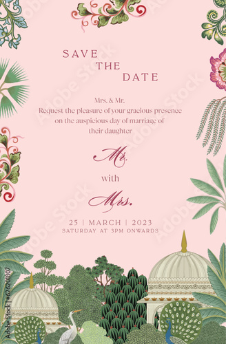 Valokuva Mughal Wedding Card Design for invitation