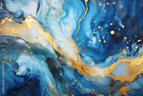 blue and gold marble background 