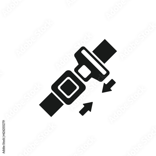 Seat belt line icon. simple outline style. Seat belt icon flat. Illustration symbol of isolated vector . Seatbelt, safety, car, fasten, buckle, linear, logo, plane, precautionary concept.  
