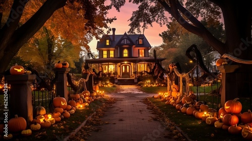 Twilight Enchantment: Halloween Delights in a Mystical Suburban Realm
