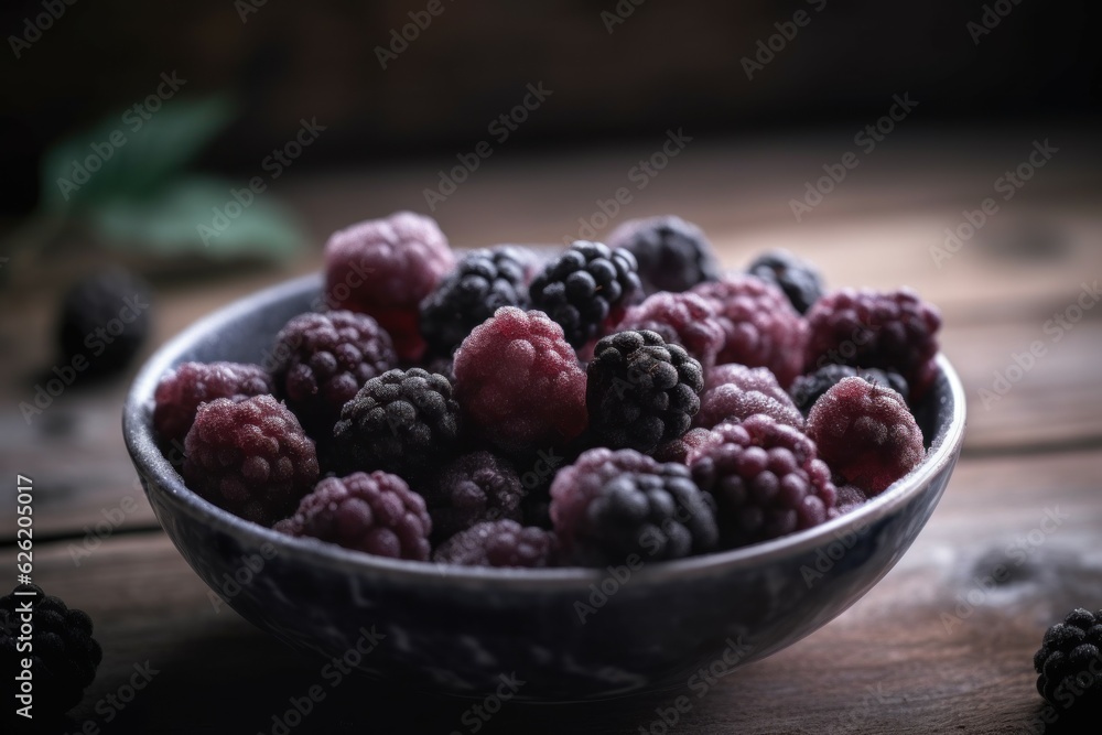 Frozen blackberries pot. Generate Ai Frozen blackberries pot. Generate Ai