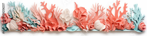 coral reef sculpture cut out of paper. Generative AI