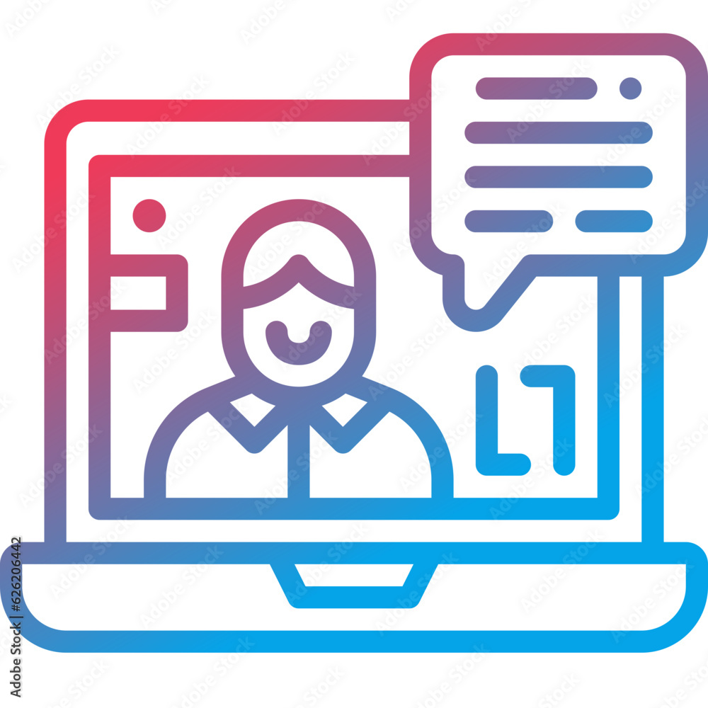 video calling gradient line icon video calling gradient line icon