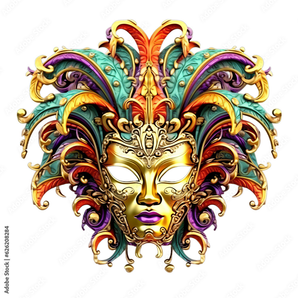 Mardi gras mask, PNG, Transparent background, Generative ai