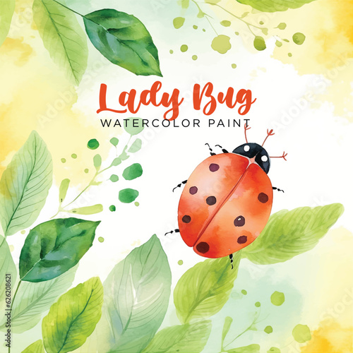 Ladybug watercolor paint © Florin