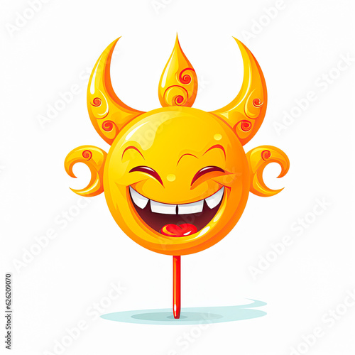 Devil emoticon icon. Emoji sticker cartoon character. Generative Ai