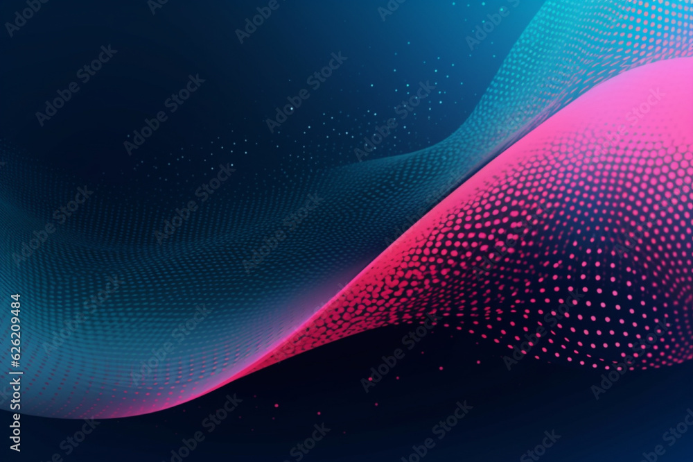 Obraz premium Stunning wallpaper design featuring a captivating blue background adorned with a graceful pink swoosh, adding a touch of elegance. Ai generated