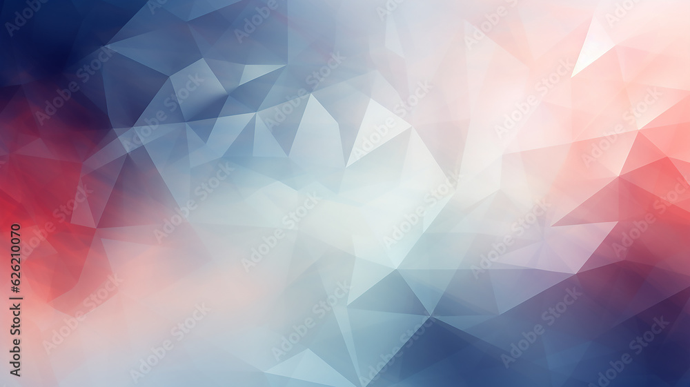 polygonal blue light and red gradient background abstract triangles. Generative AI